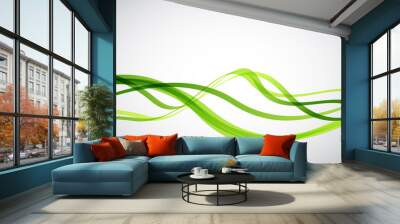 Green lines. Abstract vector background Wall mural