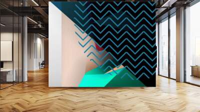 Low poly 3d geometric shapes, minimal abstract background. Vector illustrations for covers, banners, flyers and posters and other Wall mural