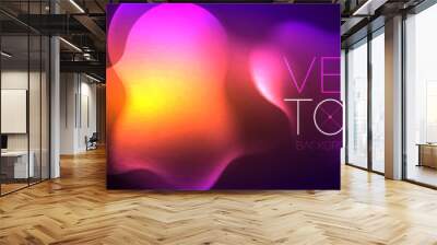 Magic neon glowing lights abstract background wallpaper design, vector illustration Wall mural