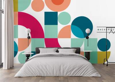 minimal geometric abstract background. circle square and triangle design. trendy techno business tem Wall mural