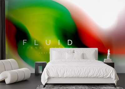 Mixing liquid color flow abstract background. Trendy abstract layout template for business or technology presentation, internet poster or web brochure cover, wallpaper Wall mural