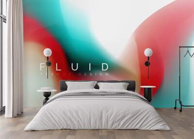 Mixing liquid color flow abstract background. Trendy abstract layout template for business or technology presentation, internet poster or web brochure cover, wallpaper Wall mural