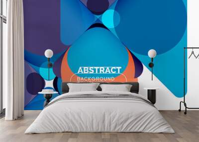 Modern geometric round shapes and dynamic lines, abstract background. Vector illustration for placards, brochures, posters and banners Wall mural