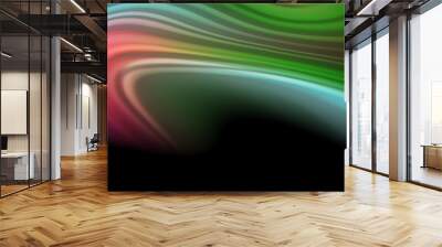 Modern rainbow liquid color flow colorful poster. Wave Liquid shape in black color background. Abstract composition Wall mural