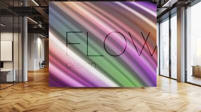 Modern rainbow liquid color flow colorful poster. Wave Liquid shape in black color background. Abstract composition Wall mural