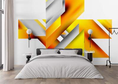 Modern trendy minimalist abstract background. Geometric pattern design, 3d and shadow effects. Vector Illustration Wall mural