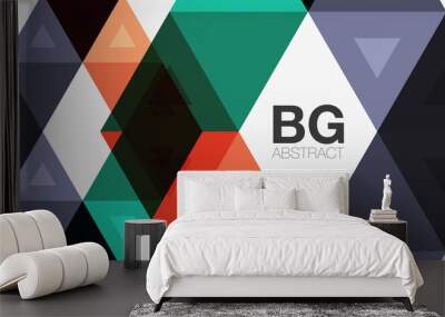 Mosaic triangle pattern abstract background for cover, banner, flyer and poster and other template Wall mural