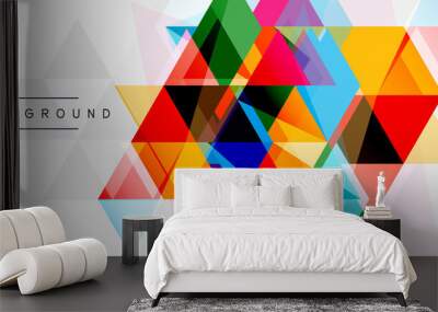 Mosaic triangles geometric background. Techno or business concept, pattern for wallpaper, banner, background, landing page Wall mural