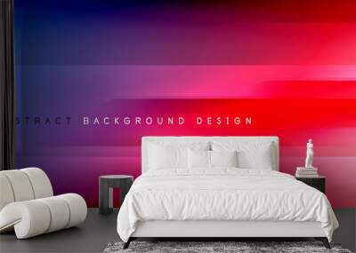 Motion concept neon shiny lines on liquid color gradients abstract backgrounds. Dynamic shadows and lights templates for text Wall mural