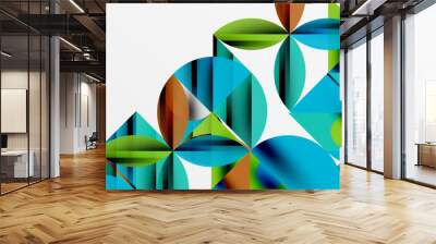 Neo memphis geometric pattern with circles, squares and lines. Pop art abstract background for covers, banners, flyers and posters and other templates Wall mural