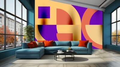 Neo memphis geometric pattern with circles, squares. Pop art abstract background for covers, banners, flyers and posters and other templates Wall mural