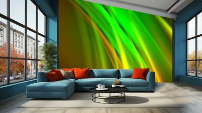 Neon glowing wave, magic energy and light motion background. Vector wallpaper template Wall mural