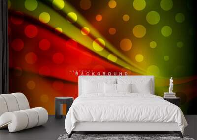 Neon holographic fluid color wave for web, wallpaper, pattern, texture and background Wall mural