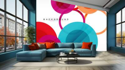 Overlapping circles design background Wall mural