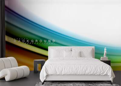 rainbow fluid colors abstract background twisted liquid design, colorful marble or plastic wavy text Wall mural