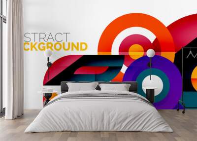 Rings and circles geometric abstract background for wallpaper, banner, backdrop Wall mural