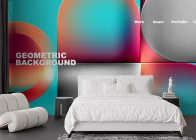 Round squares, circles with fluid gradients. Vector Illustration For Wallpaper, Banner, Background, Card, Book Illustration, landing page Wall mural