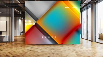 Round triangles and squares web site page template. Vector Illustration For Wallpaper, Banner, Background, Card, Book Illustration, landing page Wall mural