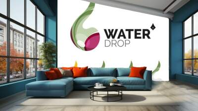 Set of abstract eco water icons, business logotype nature green Wall mural