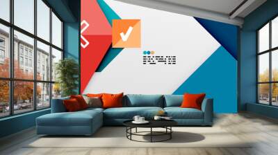 Shiny color triangles and geometric shapes vector abstract background Wall mural