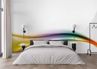 Smooth raibow color gradients in business wave template Wall mural