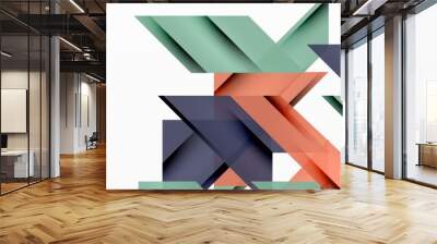 Speed and sport geometric background. Color lines dynamic template for wallpaper, banner, background or landing Wall mural