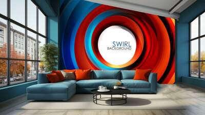 Spiral swirl flowing lines 3d effect abstract background Wall mural