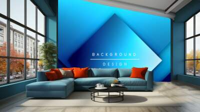 Square shapes composition geometric abstract background. 3D shadow effects and fluid gradients. Modern overlapping forms Wall mural