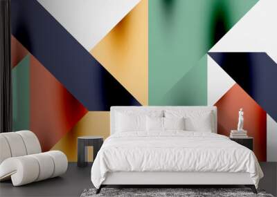 Tech minimal overlapping triangle shapes elements geometric graphic pattern Wall mural