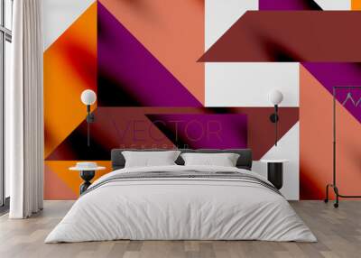 Tech minimal overlapping triangle shapes elements geometric graphic pattern Wall mural