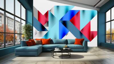 Tech minimal overlapping triangle shapes elements geometric graphic pattern Wall mural