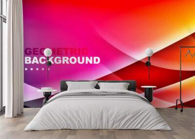 Trendy simple fluid color gradient abstract background with dynamic wave line effect Wall mural