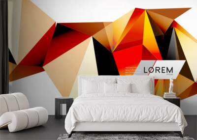 Triangle 3d polygonal art style. Future geometric design. Vector geometry futuristic illustration Wall mural