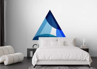 Triangle abstract logo, business emblem icon Wall mural