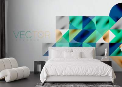 Triangles, round triangles and circles techno art. Vector Illustration For Wallpaper, Banner, Background, Card, Book Illustration, landing page Wall mural