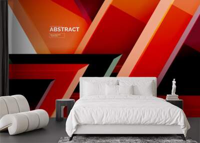 Triangular low poly background design, multicolored triangles Wall mural