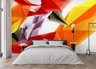 Vector 3d triangles and pyramids abstract background for business or technology presentations, internet posters or web brochure covers Wall mural