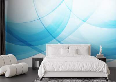 vector abstract background: blue waves Wall mural