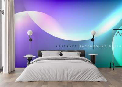 Vector abstract background liquid bubble circles on fluid gradient with shadows and light effects. Shiny design templates for text Wall mural