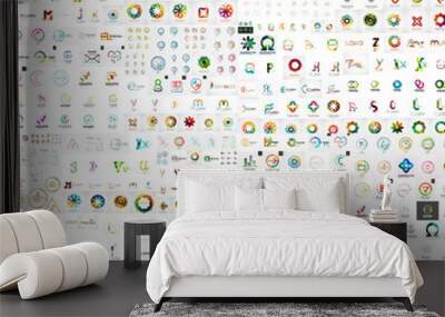 Vector abstract company logos mega collection Wall mural