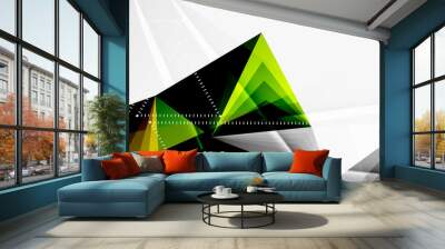 Vector low poly style 3d triangle line Wall mural