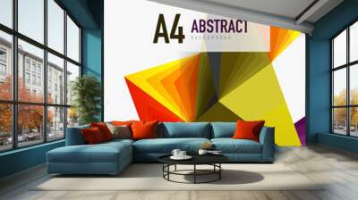 Vector low poly style 3d triangle line Wall mural