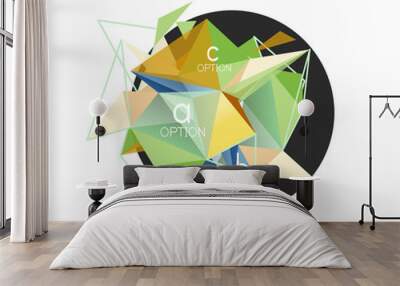 Vector triangle abstract background, low poly concept Wall mural