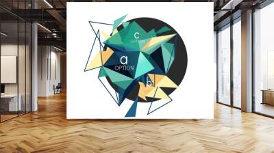 Vector triangle abstract background, low poly concept Wall mural