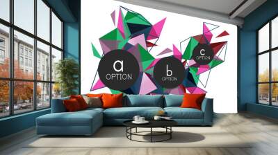 Vector triangle abstract background, low poly concept Wall mural