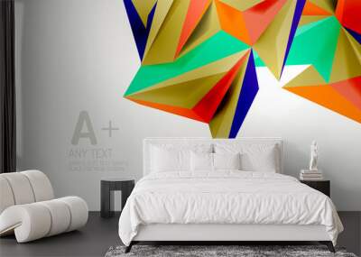 Vector triangle geometric backgrounds. Low poly 3d shape on light backdrop. Vector illustration for covers, banners, flyers and posters and other designs Wall mural