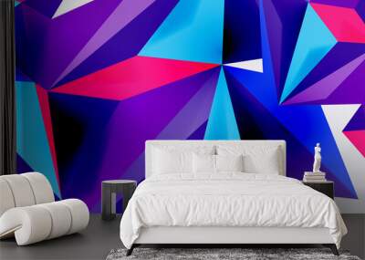 Vector triangle geometric backgrounds. Low poly 3d shape on light backdrop. Vector illustration for covers, banners, flyers and posters and other designs Wall mural