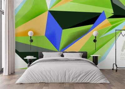 Vector triangle geometric backgrounds. Low poly 3d shape on light backdrop. Vector illustration for covers, banners, flyers and posters and other designs Wall mural