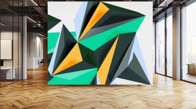 Vector triangle geometric backgrounds. Low poly 3d shape on light backdrop. Vector illustration for covers, banners, flyers and posters and other designs Wall mural