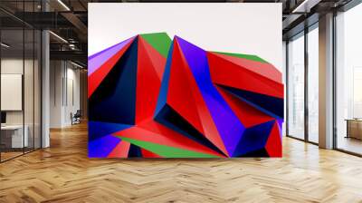 Vector triangle geometric backgrounds. Low poly 3d shape on light backdrop. Vector illustration for covers, banners, flyers and posters and other designs Wall mural